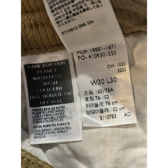 NWT Levis 711 Corduroy Gold Straight Leg Jeans Pants 119496 Jeans 30 X 30 New - Picture 7 of 7
